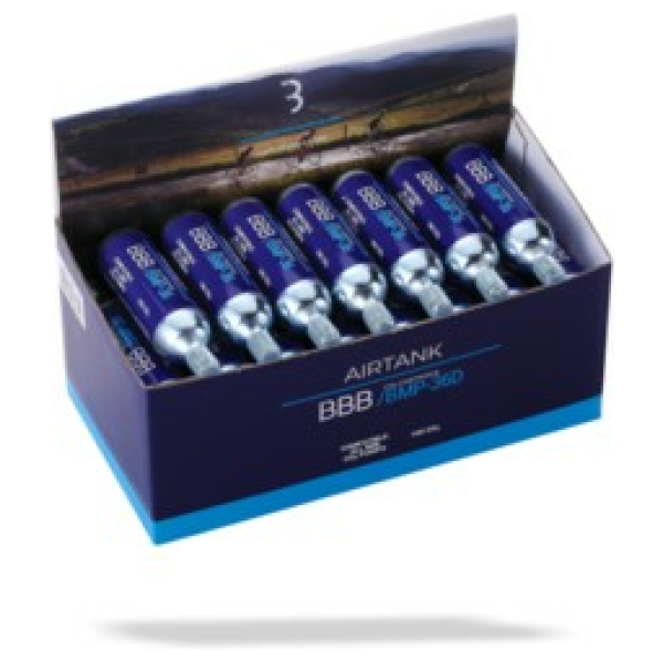 BBB BMP-36D Cartridges Co2 AirTanks Displaybox Zilver