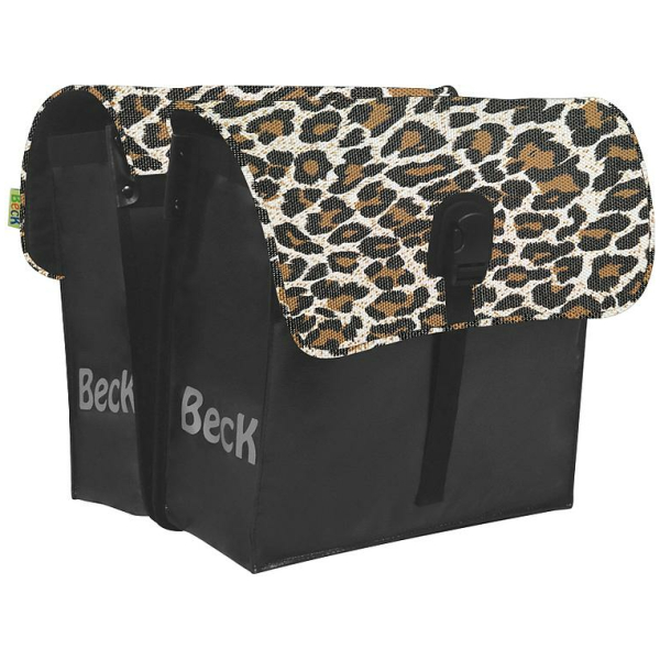 Beck Small Leopard Panther Dubbele Fietstas 35 Liter Wit