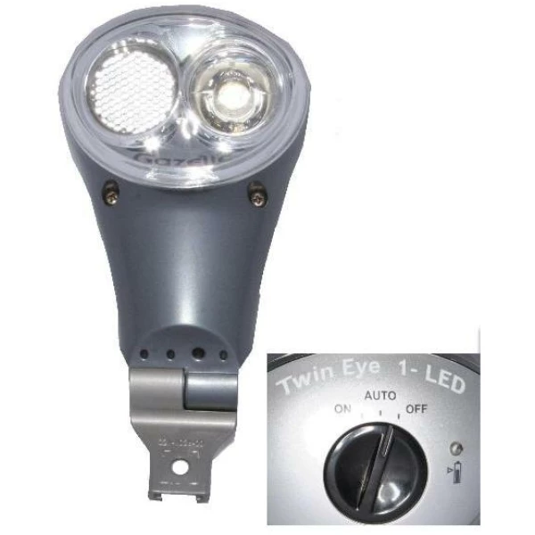 Gazelle GAZ KOPLAMP TWIN EYE LED BATT AUT KB ANTRACIET