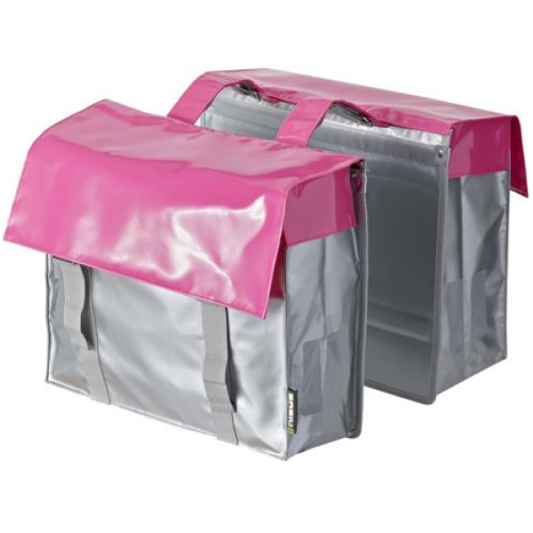 Basil TAS BAS BASONYL DUBBEL ZILVER/ROZE 40L ZILVER / ROZE