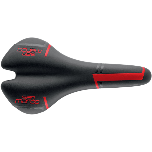 Selle San Marco ZADEL SM ASPIDE RACING WIDE ZW/RO Zwart/Rood
