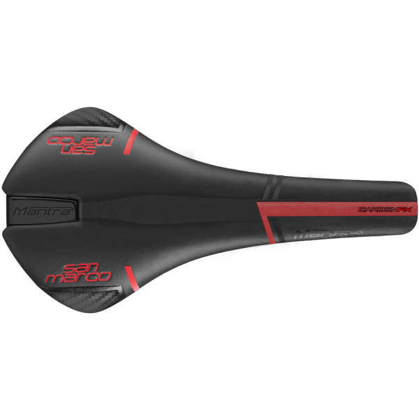 Selle San Marco ZADEL SM MANTRA CARBON FX ZW/RO Zwart/Rood