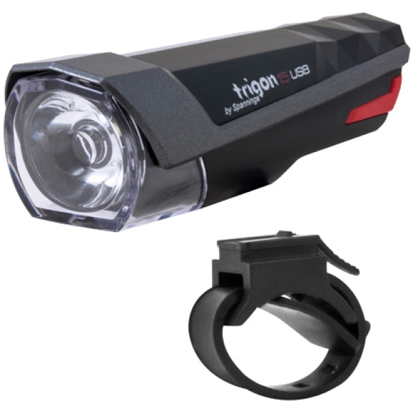 Xlc KOPLAMP TRIGON USB LED BATT INCL. BEVESTIGING Zwart