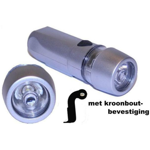 Torch KOPLAMP 4100F 1 LED BATT KB ZILVER