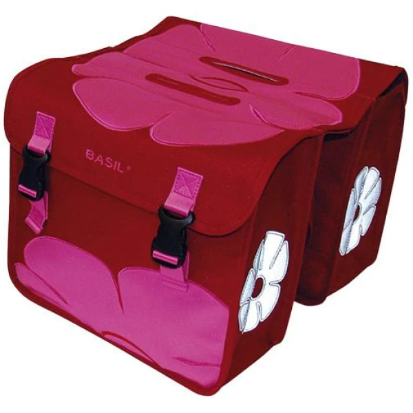 Basil TAS DUBBEL 20L KIND RO/RS JASMIN Rood/Roze