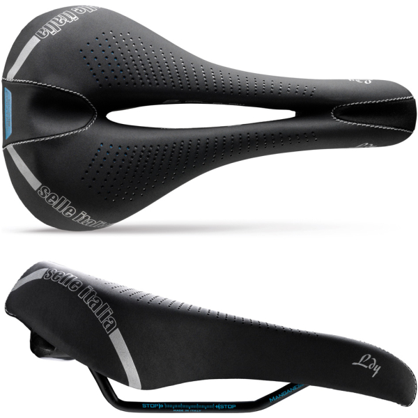Selle Italia ZADEL SIT LADY E-BIKE GEL FLOW DS S2 ZW/BL Zwart/Blauw