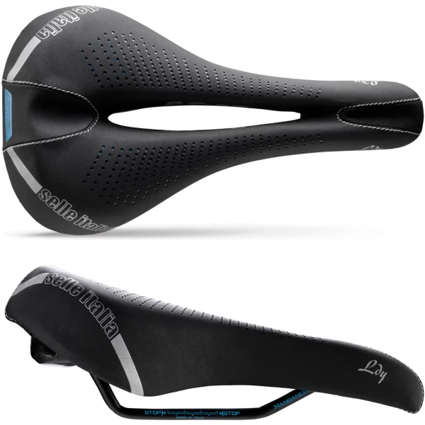 Selle Italia ZADEL SIT LADY E-BIKE GEL FLOW DS S2 ZW/BL Zwart/Blauw