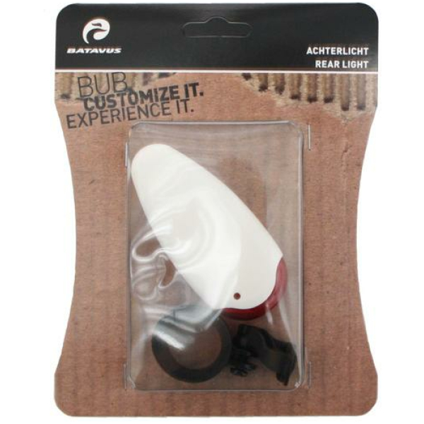 Batavus BAT ACHTERLICHT BUB LED BATT WIT