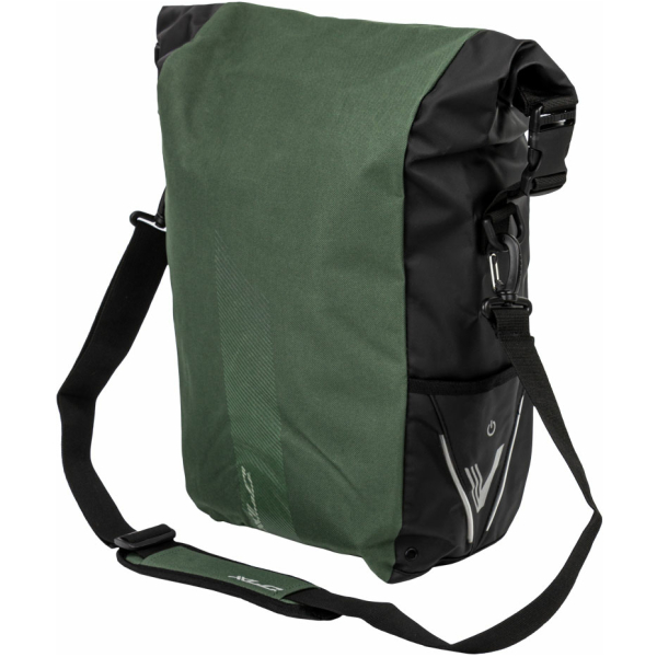 Xlc TAS VLIGHT ROLLTOP ENKEL GR/ZW BAS105 Groen/Zwart