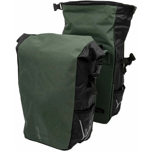 Xlc TAS VLIGHT ROLLTOP DUBBEL GR/ZW BAS106 Groen/Zwart