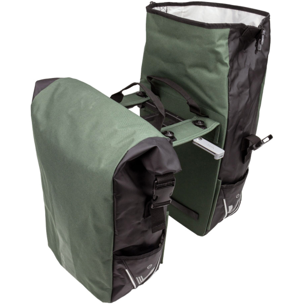 Xlc TAS VLIGHT ROLLTOP MIK DUBBEL GR/ZW BAS107 Groen/Zwart
