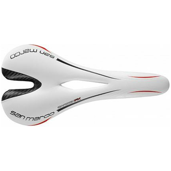 Selle San Marco ZADEL SM ASPIDE CARBON FX ARROWHEAD WI/ZW WIT/ZWART