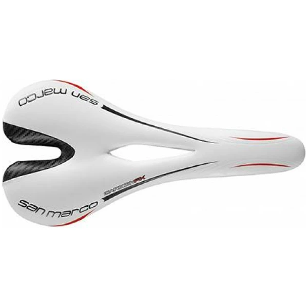 Selle San Marco ZADEL SM ASPIDE CARBON FX ARROWHEAD WI/ZW WIT/ZWART