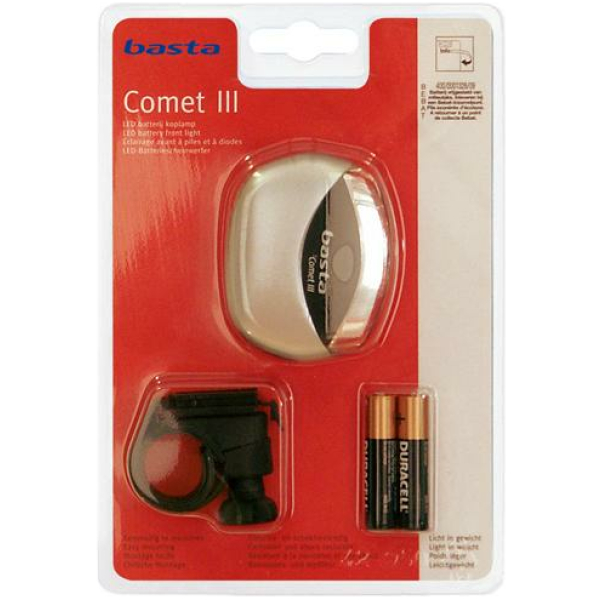 Basta KOPLAMP COMET 3 LED BATT STUUR KRT ZILVER