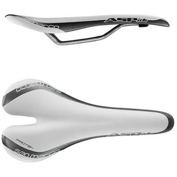 Selle San Marco ZADEL SM ASPIDE RACING PROTEK WI/ZW WIT/ZWART