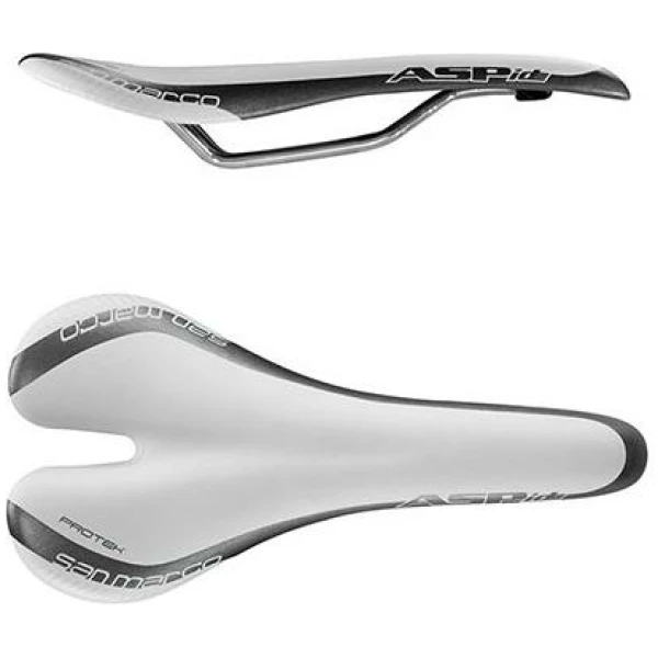 Selle San Marco ZADEL SM ASPIDE RACING PROTEK WI/ZW WIT/ZWART