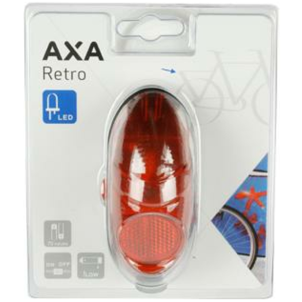 Axa ACHTERLICHT RETRO LED BATT SPATBORD KRT Rood