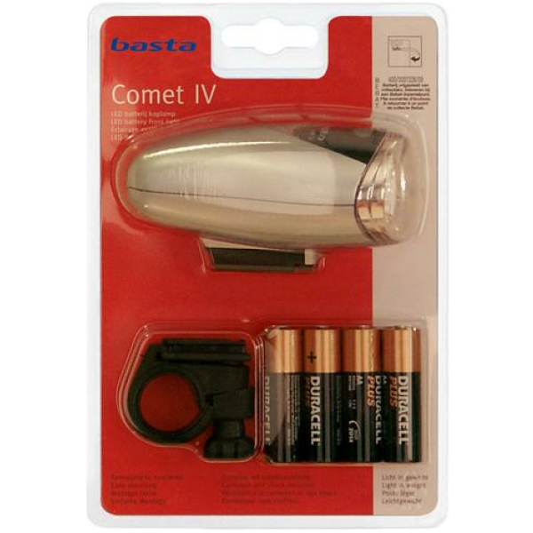 Basta KOPLAMP COMET 4 LED BATT STUUR KRT ZILVER