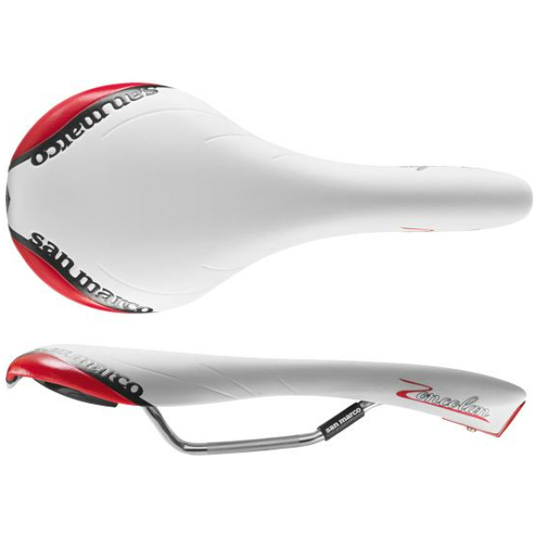 Selle San Marco ZADEL SM ZONCOLAN RACING RED WI/RO WIT/ROOD