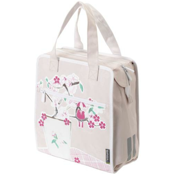 Basil TAS BAS BLOSSOM SCRAP SHOPPER ROSE 20L Roze / Wit