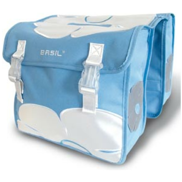 Basil TAS DUBBEL BL/WI KIND JASMIN BLAUW WIT