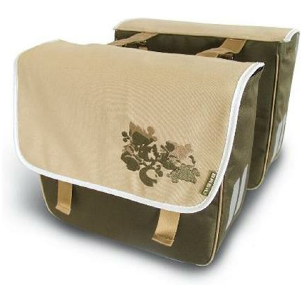 Basil TAS DUBBEL 30L PRIMA VISTA GROEN/BEIGE GROEN BEIGE