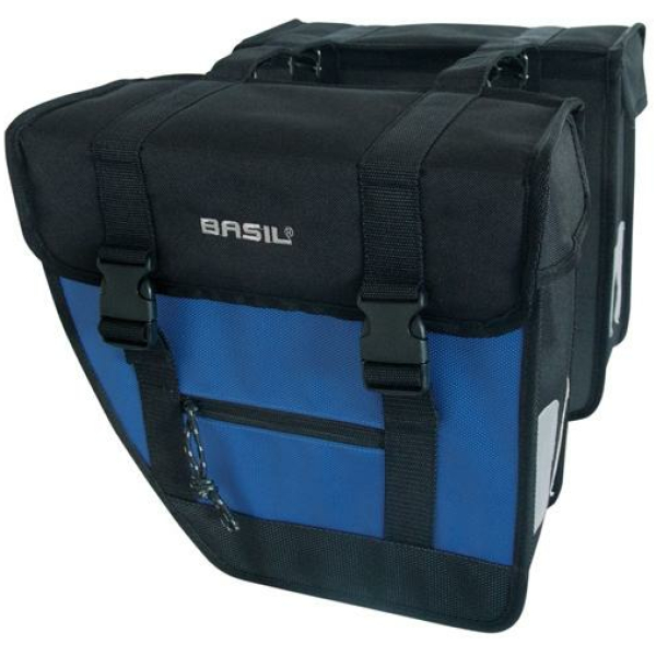 Basil TAS DUBBEL TOUR SCHUIN ZW/DBL ZWART / DONKER BLAUW