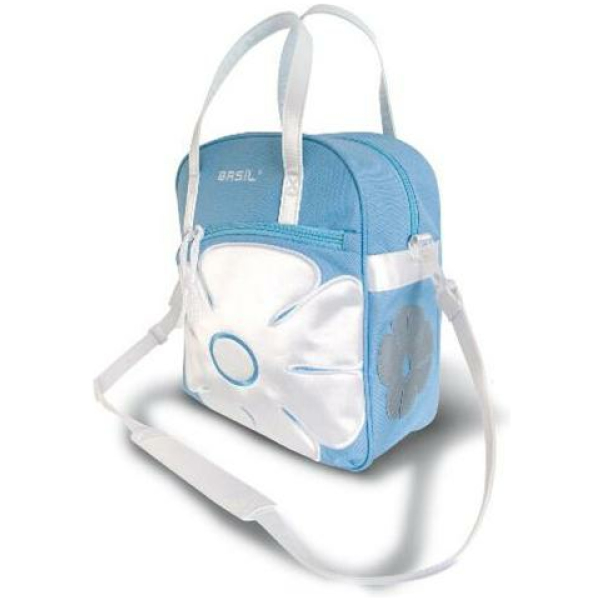 Basil TAS SHOPPER ZWART 10L BL/WI JASMIN BLAUW WIT