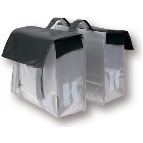 Basil TAS BAS BASONYL DUBBEL ZILVER/ZWART 40L ZILVER / ZWART
