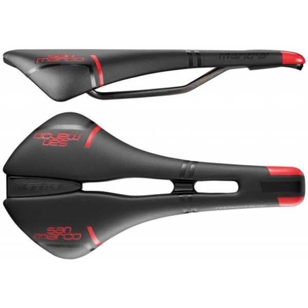 Selle San Marco ZADEL SM MANTRA RACING OPEN ZW/RO Zwart/Ferrari Rood
