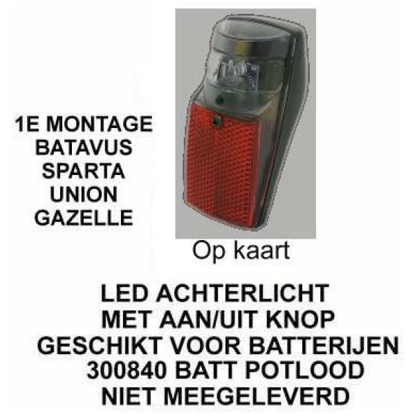 Spanninga ACHTERLICHT SPAN SPX LED BATT SPATB Zwart
