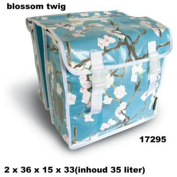 Basil TAS DUBBEL BLOSSOM TWIG BL BLAUW
