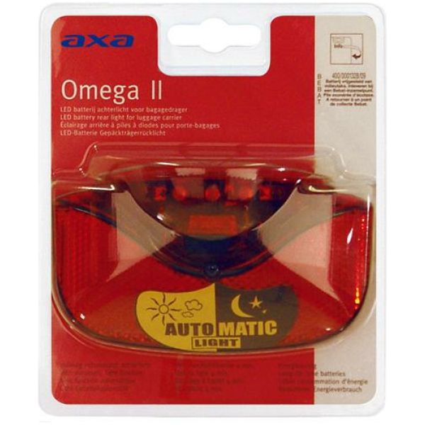 Axa ACHTERLICHT OMEGA II LED BATT AUT 80MM KRT