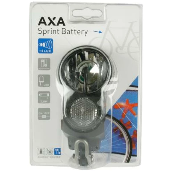Axa KOPLAMP SPRINT LED BATT KB KRT ZWART