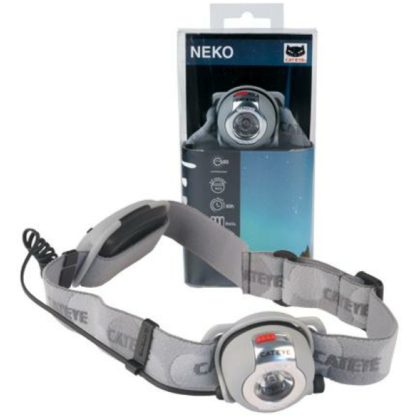 Cateye KOPLAMP EL20 NEKO LED BATT HOOFD VALHELM ZILVER