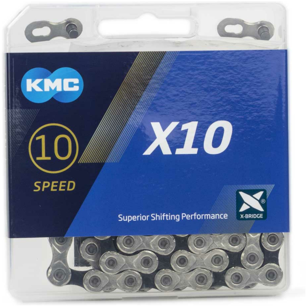 Kmc KETTING 10V 11/128 X10 114 ZI/ZW Zilver/Zwart