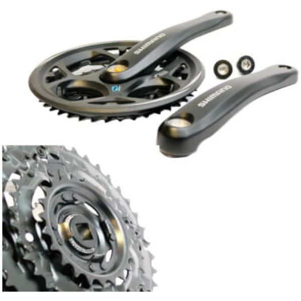 Shimano CRANKSTEL ATB 22/32/42 SH ALTUS CG ZW -4MM Zwart