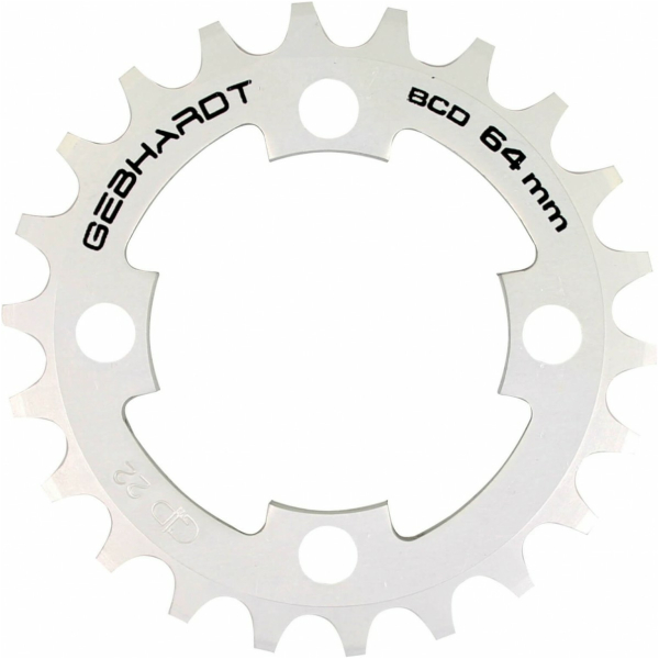 Gebhardt kettingblad 22t 4 gaats 9sp zilver Grey