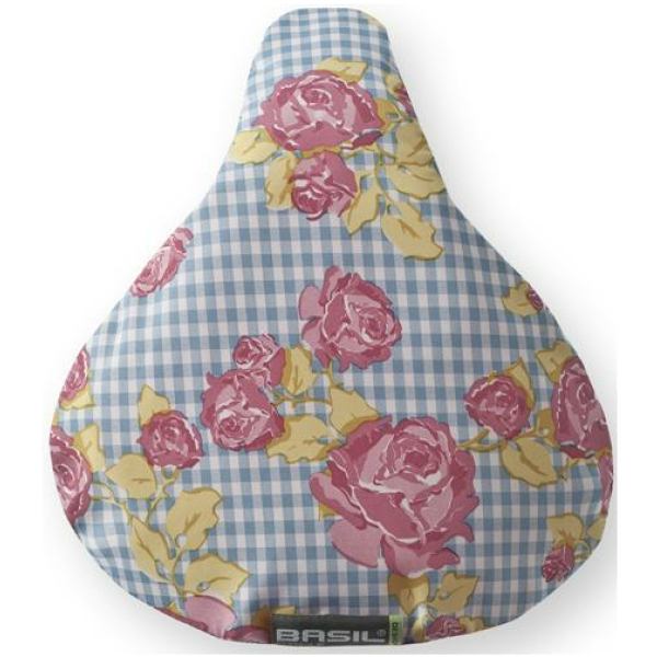 Basil ZADELDEK BAS ROSA BLAUW/WIT GERUIT MET ROZEN PRINT Blauw / Roze