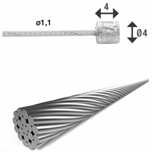 Xlc KABEL VERS BINNEN 3.00 RVS SHX17 Zilver