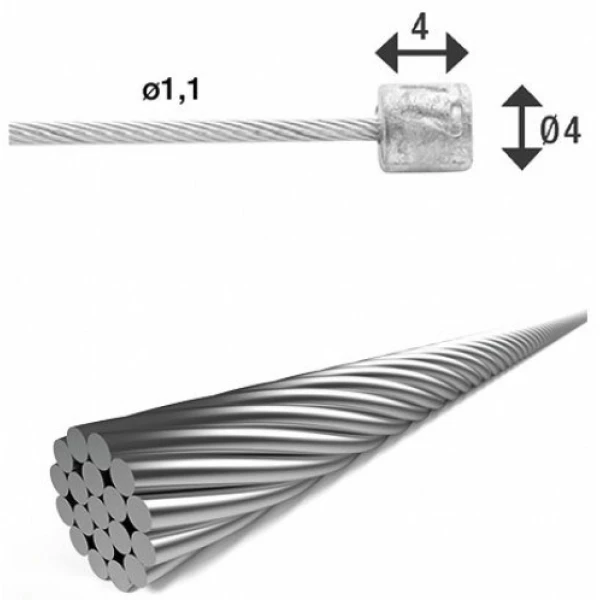 Xlc KABEL VERS BINNEN 3.00 RVS SHX17 Zilver