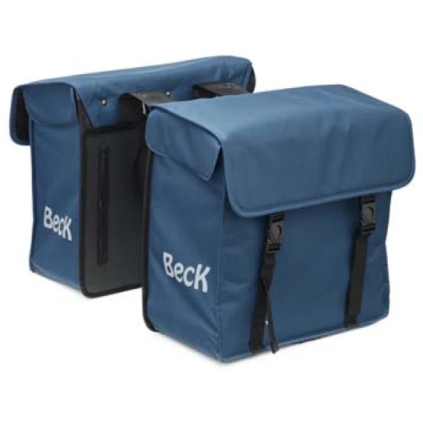 Beck Canvas small Dubbele Fietstas 35 Liter Blauw
