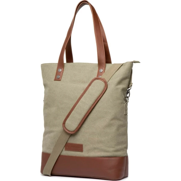 Cortina Schoudertas Oslo groen bruin canvas Army Green/Brown