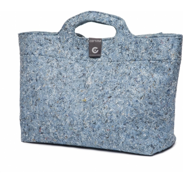 Cortina Shoppertas Sofia blauw recycled Zwart