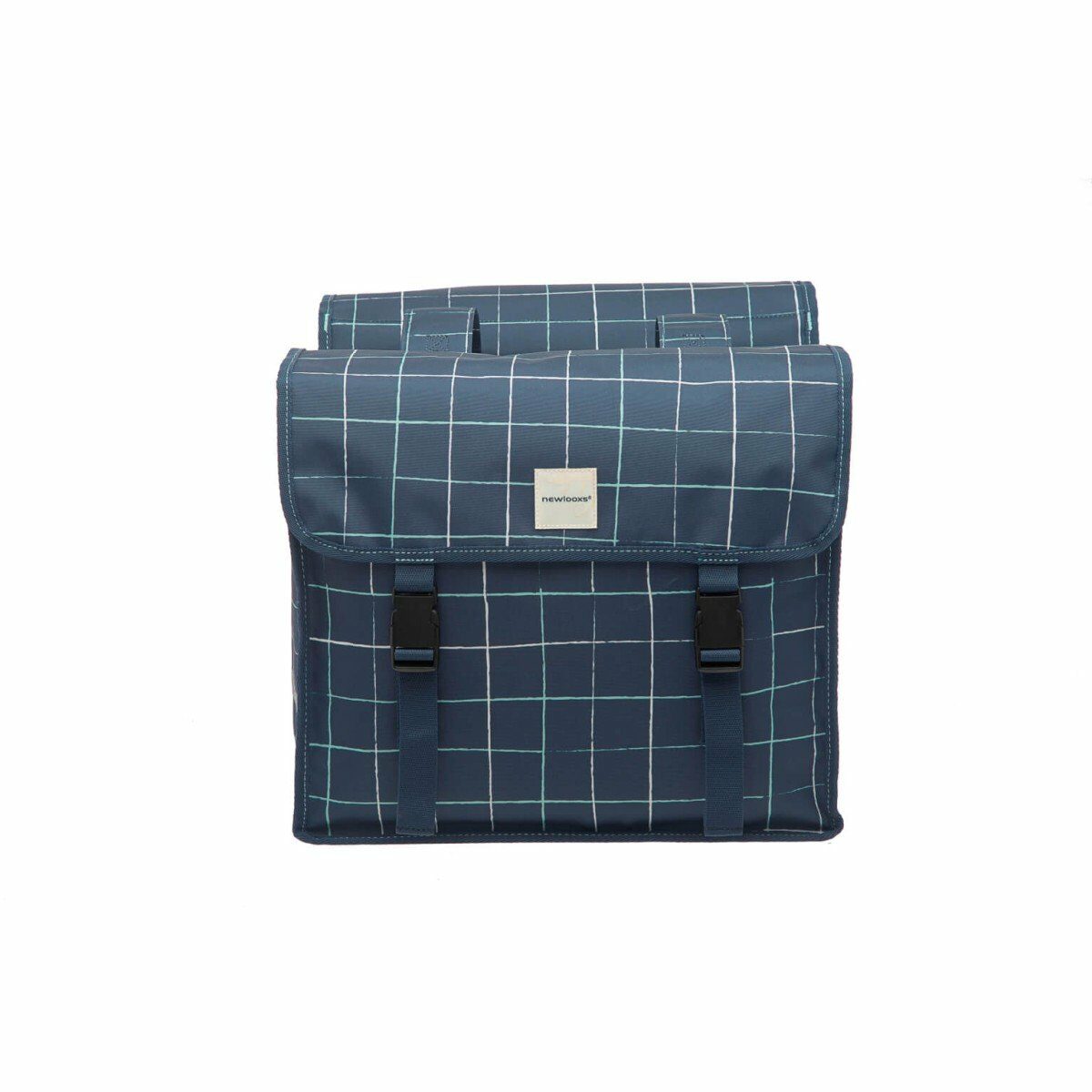 New Looxs fietstas dubbel Fiori Check Blue - Afbeelding 3