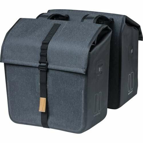 Basil fietstas dubbel Urban dry Charcoal Melee - Afbeelding 3