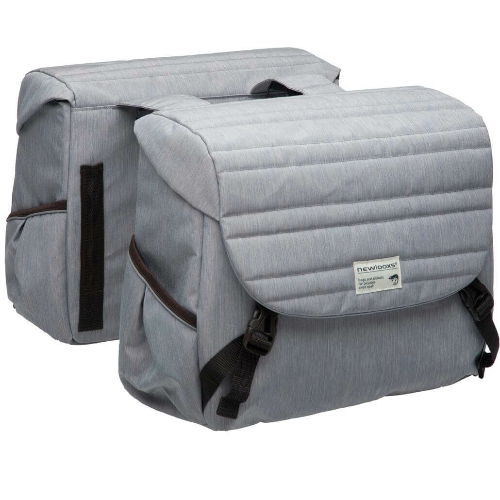 New Looxs fietstas dubbel Mondi Joy grijs Quilted Grey