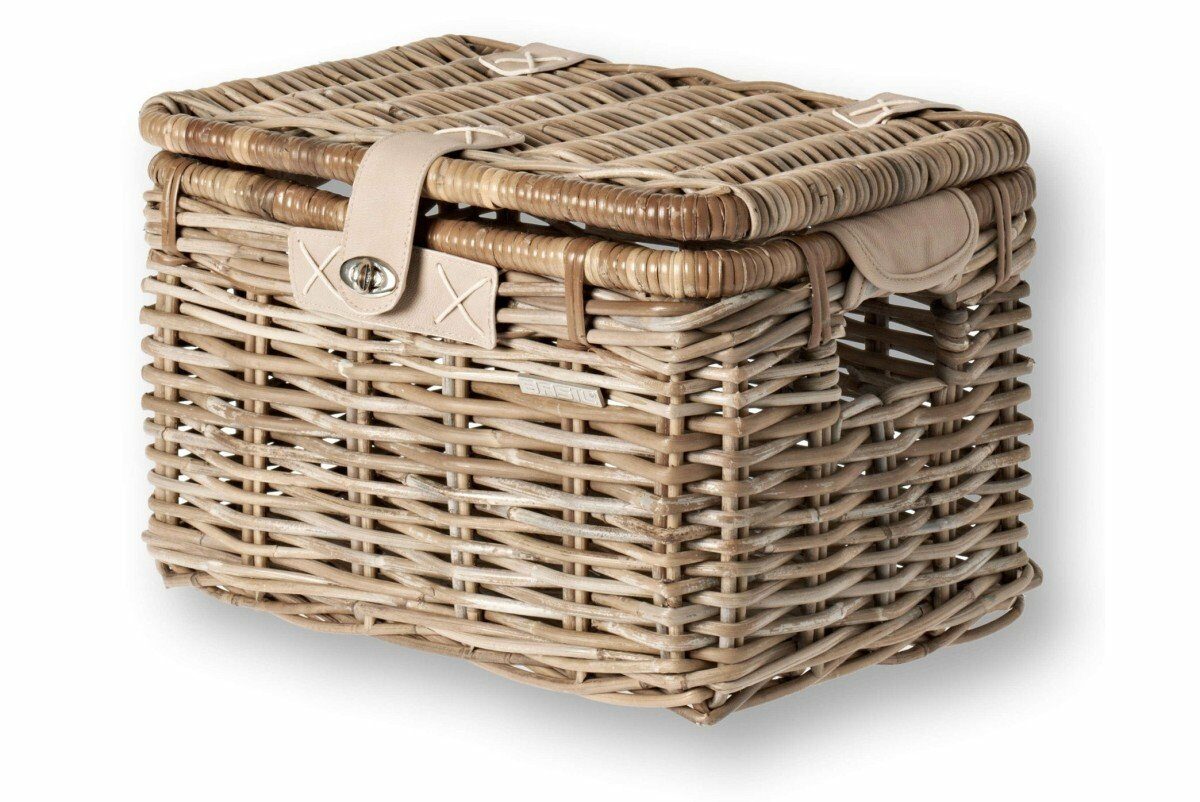 Basil MAND BAS ROTAN DENTON M/DEKSEL GRIJS Grey - Afbeelding 4