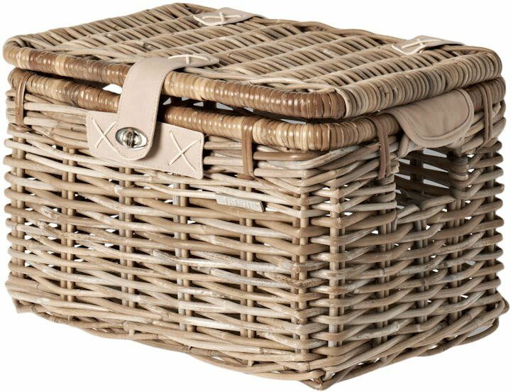 Basil MAND BAS ROTAN DENTON M/DEKSEL GRIJS Grey - Afbeelding 3