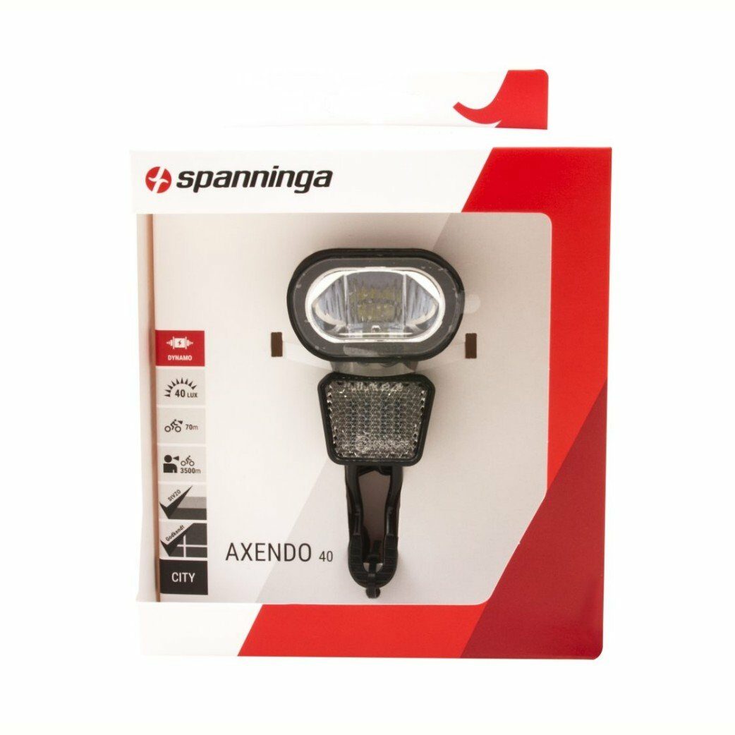 Spanninga KOPLAMP SPAN AXENDO 40 XE E-BIKE LED ZW Zwart